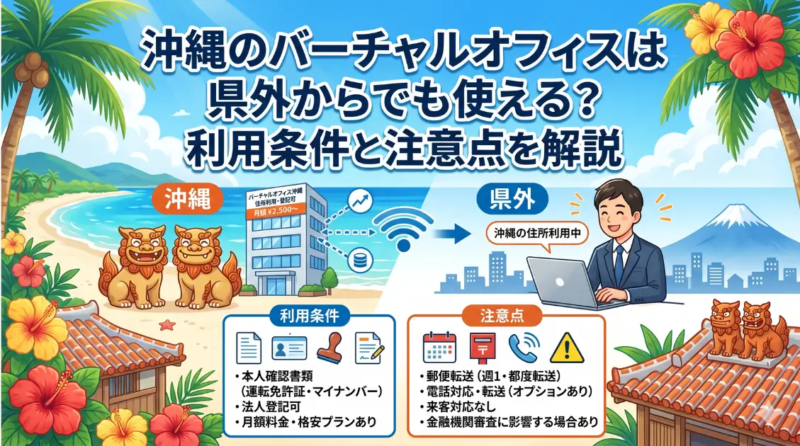 沖縄のバーチャルオフィスは県外からでも使える？利用条件と注意点を解説