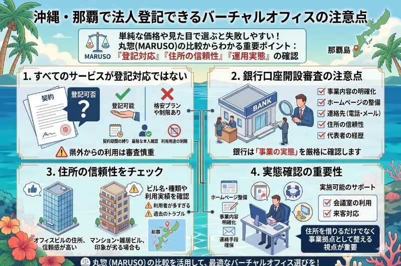 沖縄・那覇で法人登記できるバーチャルオフィスの注意点