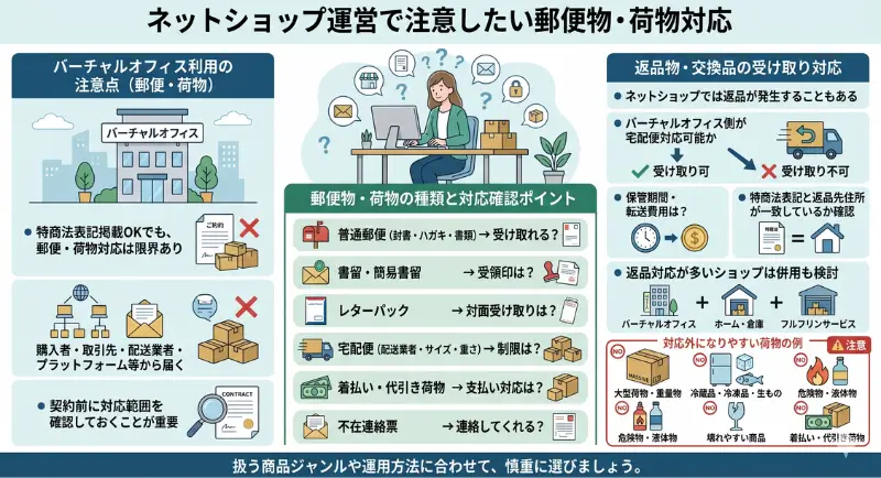 ネットショップ運営で注意したい郵便物・荷物対応