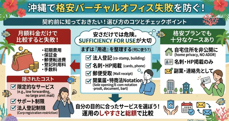 沖縄で格安バーチャルオフィスを選ぶ前に知っておきたいこと