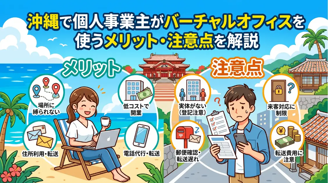 沖縄で個人事業主がバーチャルオフィスを使うメリット・注意点を解説