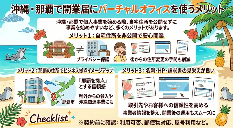 沖縄・那覇で開業届にバーチャルオフィスを使うメリット