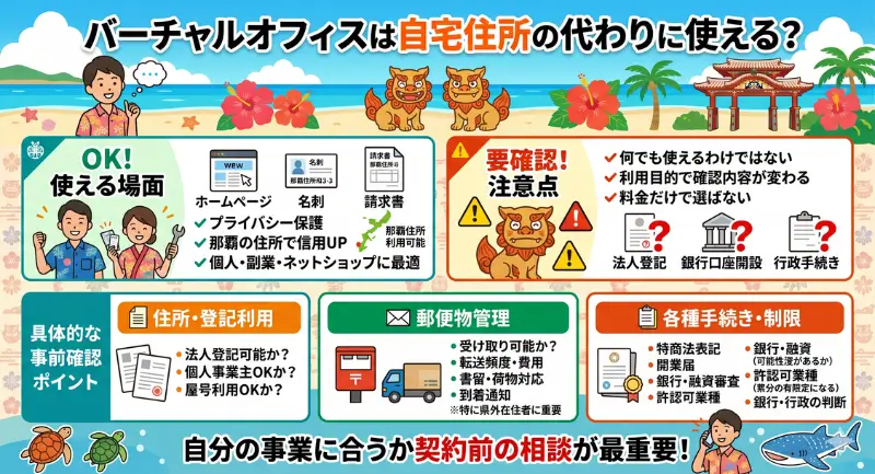 バーチャルオフィスは自宅住所の代わりに使える?