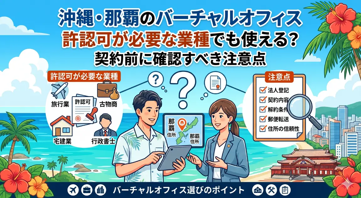 沖縄・那覇のバーチャルオフィスは許認可が必要な業種でも使える？契約前に確認すべき注意点