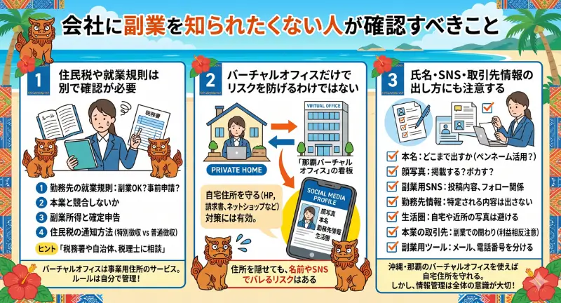 会社に副業を知られたくない人が確認すべきこと